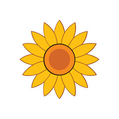 Vector art of a simple yellow sunflower