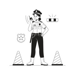 Police Duty vector Illustration 