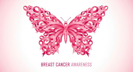 Pink Ribbon Butterfly for Breast Cancer Awareness Month