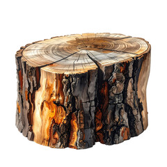 Digitally painted detailed cross section of a tree stump with bark and growth rings