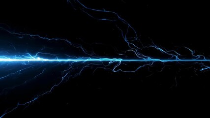 A striking visual of a bright blue light and crackling energy against a dark background