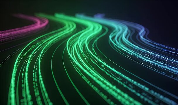 Flowing Abstract Colorful Light Trails Dynamic Background