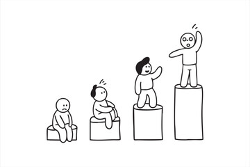 Minimal business career growth vector for success and motivation design