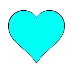 Cyan heart icon illustration