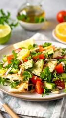 Vibrant salad platter with fresh ingredients