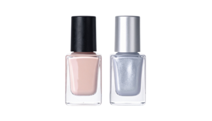  Nail polish set with two color variations isolated on transparent background