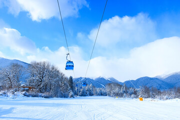 Ski resort Bansko, Bulgaria, ski lift