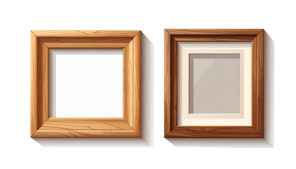 Picture frame bundle with empty and placeholder variations isolated on transparent background  (2)