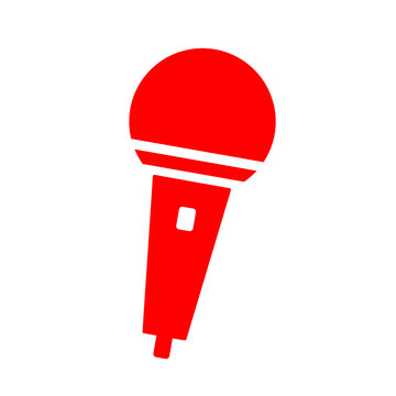 Red Microphone Illustration (Bold Vector with Transparent Background)