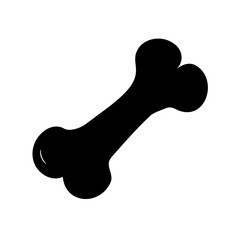 Fototapeta premium Black silhouette of a classic dog bone on a white background plane