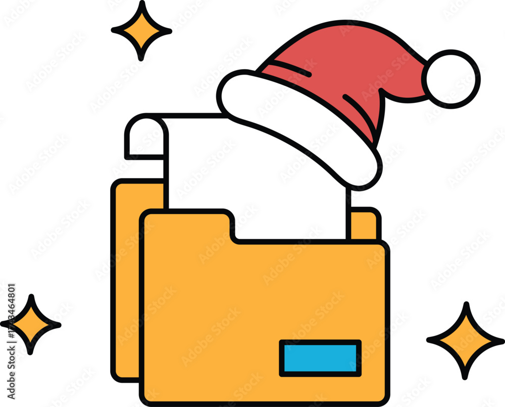 Canvas Prints a file folder with a hat on top of it