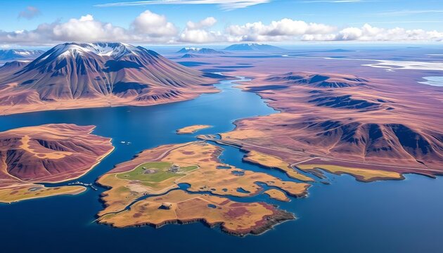 Falklands/Malvinas Islands landscape, showing conflicting geopolitical claims, flagpole, South Atlantic