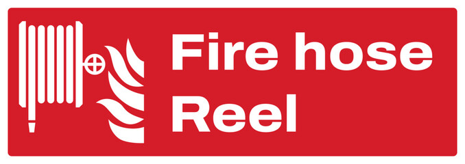 OSHA-ANSI fire prevention safety signs sentence case text_fire hose reel_landscape size 1/2 a4,a3,a2,a1	 
