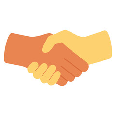 handshake teamwork cooperation collaboration flat color vector illustration template design