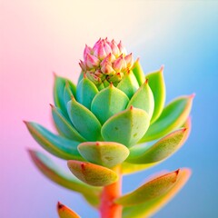 Vibrant succulent in pastel hues