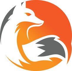 unique fox logo, fox illustration, vector