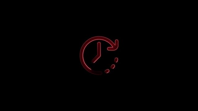 Glowing neon line cost and reduction concept. down arrow animation.
