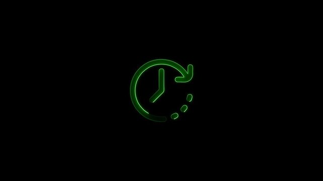 Glowing neon line cost and reduction concept. down arrow animation.