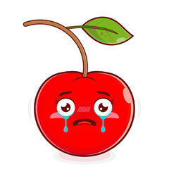 cherry scared face cartoon cute