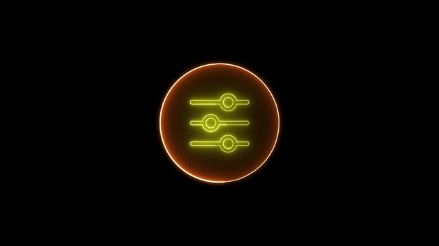 Align left line stroke icon glowing neon cyan color animation