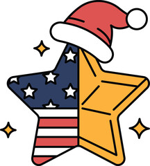 A star with a hat on top of it