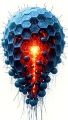 The technological art pattern of the glowing sphere