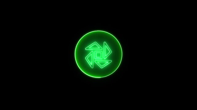 Glowing neon line cost and reduction concept. down arrow animation.