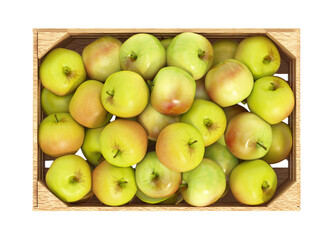 Apple crate isolated on transparent background. 3D illustration