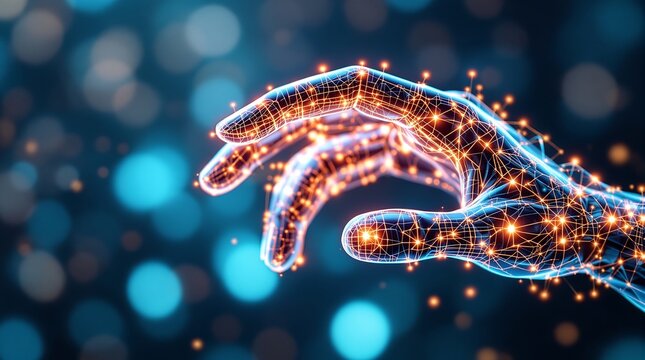 Digital hand technology abstract concept ai artificial intelligence future innovation network data - Powered by Adobe