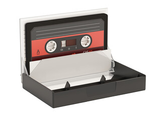 Obraz premium Audio cassette isolated on transparent background. 3D illustration
