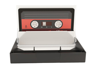 Audio cassette isolated on transparent background. 3D illustration