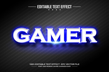 Gamer 3D editable text effect template