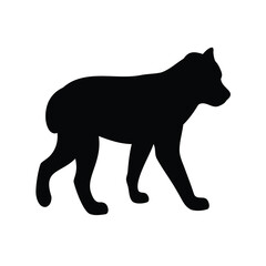 Obraz premium Silhouette of an Animal Walking on All Fours Against White Background