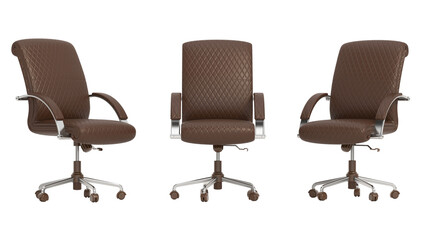 Obraz premium Office chair isolated on transparent background. 3D illustration