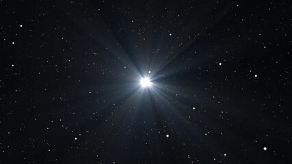 Cinematic optical lens flare effect on black background. Bright sunlight in black space. - Powered by Adobe