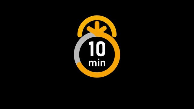 15 minute countdown clock animation, Circular countdown timer for 15 minute on an isolated background. Countdown timer from 15 to 0 minutes with alpha channel, Clock