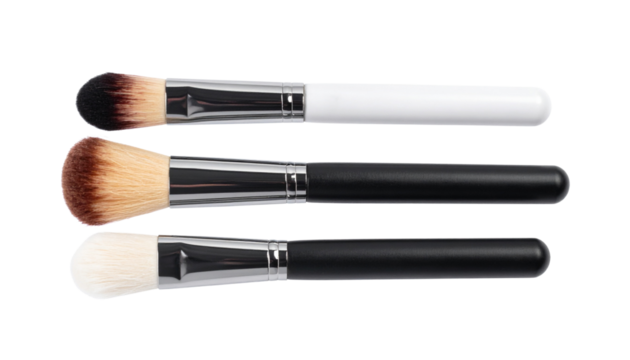  Cosmetic brush set with two variations isolated on transparent background  (2)