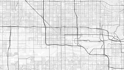 Phoenix City Map Minimalist Black