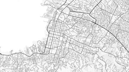 Port au Prince City Map. Minimalist black and white line art poster for printing, wallpaper, wall art for home and office decor