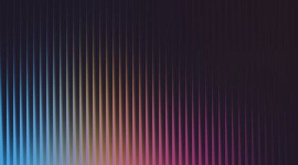 Illustration of dark abstract background with vertical ribbed texture and colorful light accents