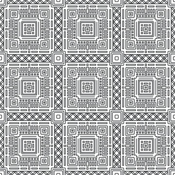 Classic black and white seamless pattern with minimal geometric style. Perfect for packaging, cards, and creative templates