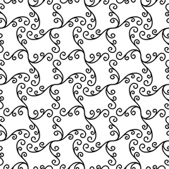Stylish vector seamless pattern featuring modern monochrome ornament. Suitable for packaging, branding, and wrapping paper