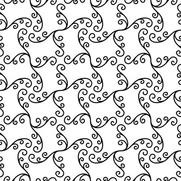 Stylish vector seamless pattern featuring modern monochrome ornament. Suitable for packaging, branding, and wrapping paper