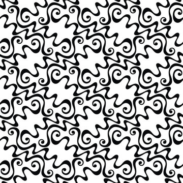 Elegant monochrome seamless design with decorative swirls. Great choice for textile prints, wallpapers, and digital use