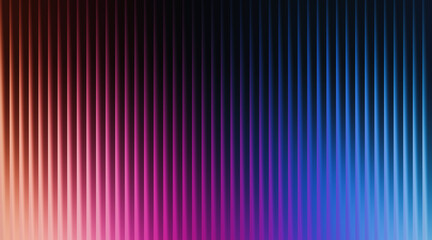 Illustration of abstract background featuring vertical ribbed lines with a vibrant gradient from warm pink and red to cool blue and purple