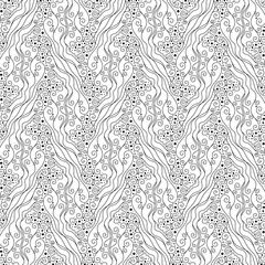 Seamless abstract pattern in black and white with sophisticated thin lines. Perfect for home decor and creative projects