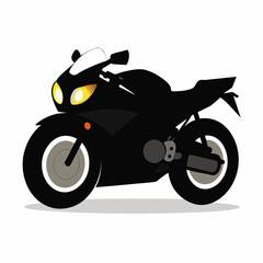 Obraz premium Super black motor bike on white background.