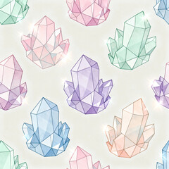 Pastel Crystal Polygon Pattern