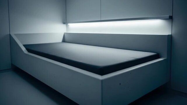 Minimalist sleeping pod design showcasing futuristic compact living for urban lifestyles