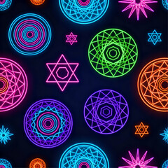 Neon Mandala Pattern